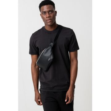 Tricou de bumbac cu decolteu la baza gatului