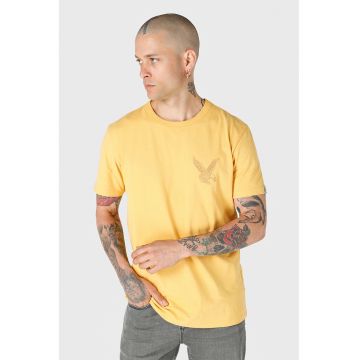 Tricou de bumbac cu decolteu la baza gatului