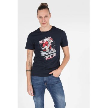 Tricou de bumbac cu imprimeu de Craciun