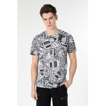 Tricou de bumbac cu imprimeu grafic