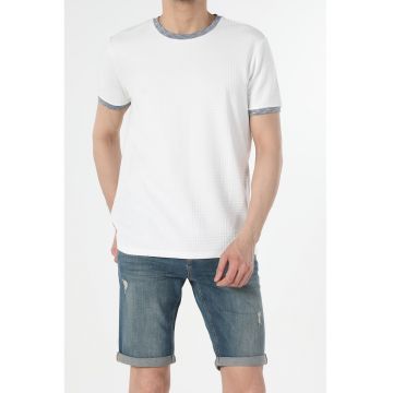 Tricou din amestec de bumbac cu garnituri contrastante