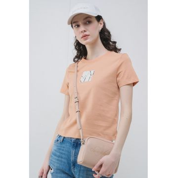 Tricou din bumbac cu detaliu logo