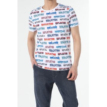 Tricou din bumbac cu imprimeu text