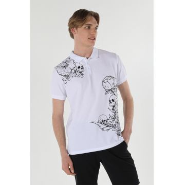 Tricou polo cu imprimeu grafic
