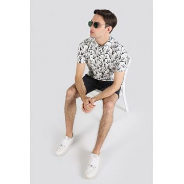 Tricou Polo Cu Maneca Scurta De Barbati Alb Regular Fit1