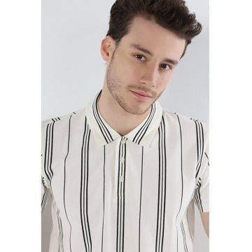 Tricou Polo Cu Maneca Scurta De Barbati Alb Regular Fit2