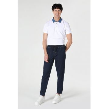 Tricou Polo Cu Maneca Scurta De Barbati Alb Slim Fit