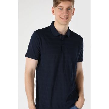 Tricou Polo Cu Maneca Scurta De Barbati Albastru Marin Regular Fit