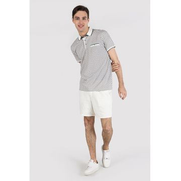 Tricou Polo Cu Maneca Scurta De Barbati Ecru Regular Fit