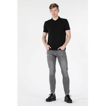 Tricou Polo Cu Maneca Scurta De Barbati Negru Regular Fit