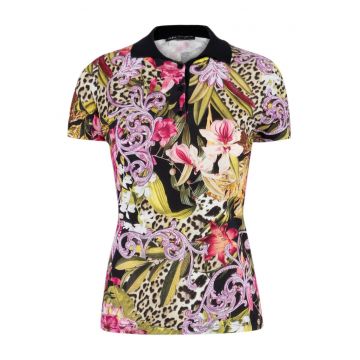 Tricou polo din material pique - cu imprimeuri variate