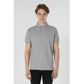 Tricou polo uni din material pique