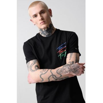 Tricou regular fit de bumbac cu decolteu la baza gatului