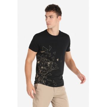 Tricou slim fit cu imprimeu geometric