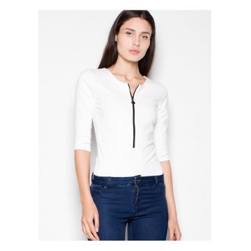 Body  bej - cu maneci 3/4 - inchidere cu fermoar - material moale