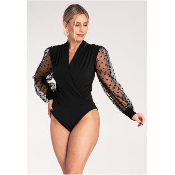 Body elegant dama -  Poliester/Elastan - Negru -