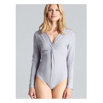Body  gri - cu maneci lungi - detalii decorative - din poliester -