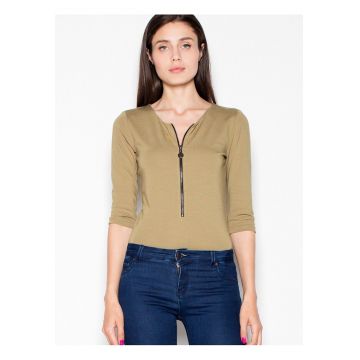 Body  verde - moale - cu maneci 3/4 - din viscoza.
