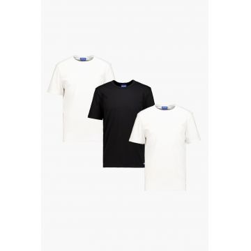 Set de tricouri de bumbac cu decolteu la baza gatului Naolo - 3 piese