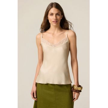 Top de satin cu decolteu in V