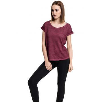 Tricou asimteric cu decolteu rotund si model uni