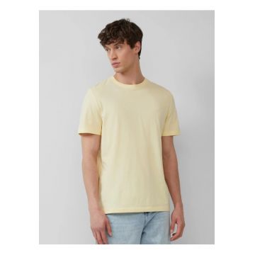 Tricou barbati cu decolteu la baza gatului - din bumbac cu croiala Regular Fit - Galben deschis