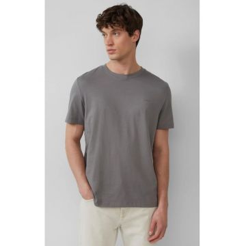 Tricou barbati cu decolteu la baza gatului - din bumbac cu croiala Regular Fit - Gri