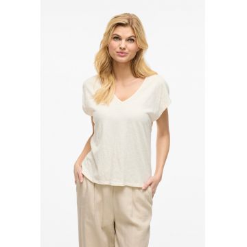 Tricou cu decolteu in V si decupaj pe spate