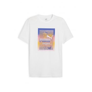 Tricou cu decolteu la baza gatului si imprimeu logo