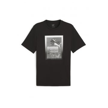 Tricou cu decolteu la baza gatului si imprimeu logo