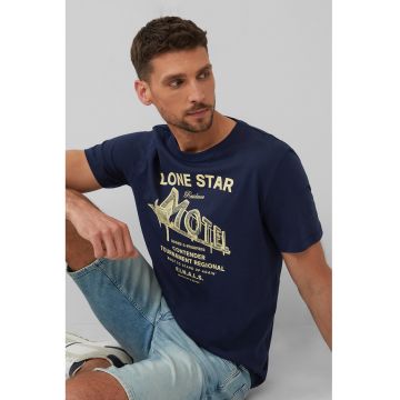 Tricou cu decolteu la baza gatului si imprimeu text
