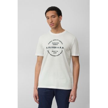 Tricou cu decolteu la baza gatului si imprimeu text