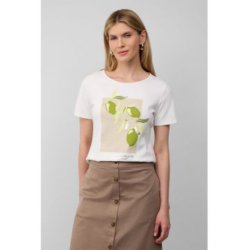 Tricou cu decolteu rotund si imprimeu frontal