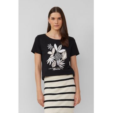 Tricou cu decolteu rotund si imprimeu grafic