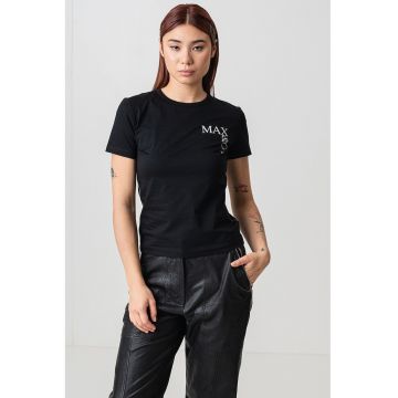 Tricou cu decolteu rotund si imprimeu logo