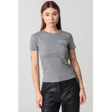 Tricou cu decolteu rotund si imprimeu logo