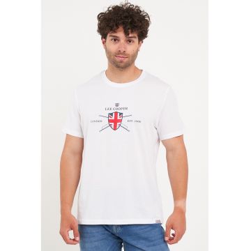 Tricou cu decolteu rotund si logo