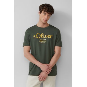 Tricou cu imprimeu logo metalic