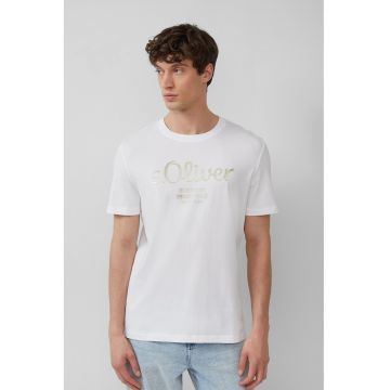 Tricou cu imprimeu logo metalic