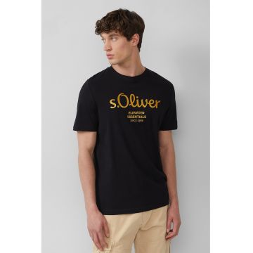 Tricou cu imprimeu logo metalic