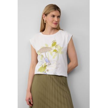 Tricou cu imprimeu si decolteu rotund