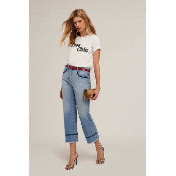 Tricou cu imprimeu text frontal