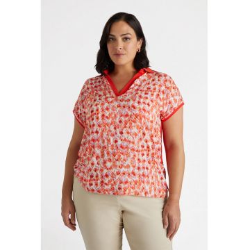 Tricou cu insertie din satin