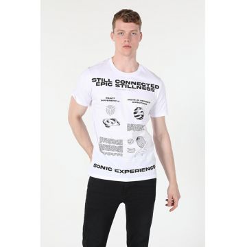 Tricou Cu Maneca Scurta De Barbati Alb Regular Fit 46468
