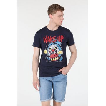 Tricou Cu Maneca Scurta De Barbati Albastru Marin Regular Fit1