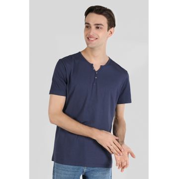 Tricou Cu Maneca Scurta De Barbati Albastru Marin Regular Fit8683197706218