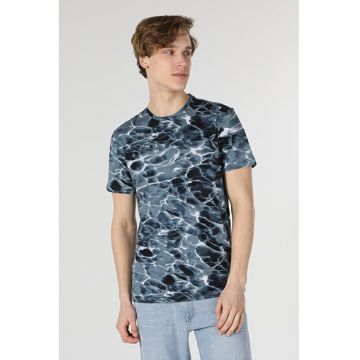 Tricou Cu Maneca Scurta De Barbati Albastru Regular Fit 321320