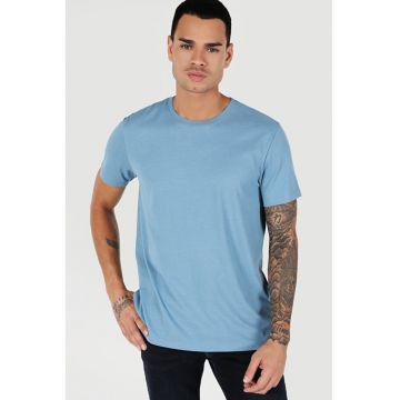Tricou Cu Maneca Scurta De Barbati Albastru Regular Fit 46845