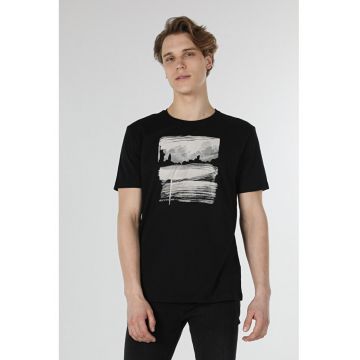 Tricou Cu Maneca Scurta De Barbati Negru Regular Fit new york