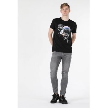 Tricou Cu Maneca Scurta De Barbati Negru Regular Fit -
